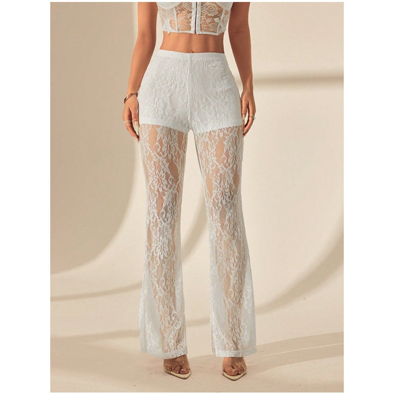 Lace Flare Highwaist Comfort Pants