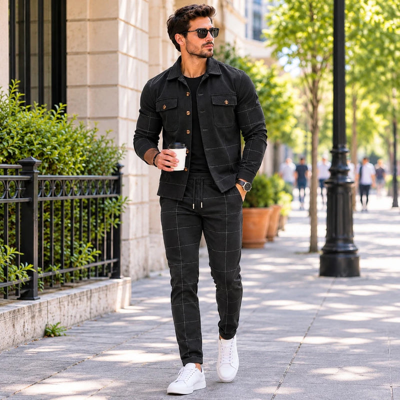 Men's Summer Button Down Shirt and Pants Set