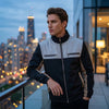 Color Block Stand Collar Jacket