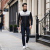 Color Block Stand Collar Jacket