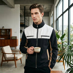 Color Block Stand Collar Jacket
