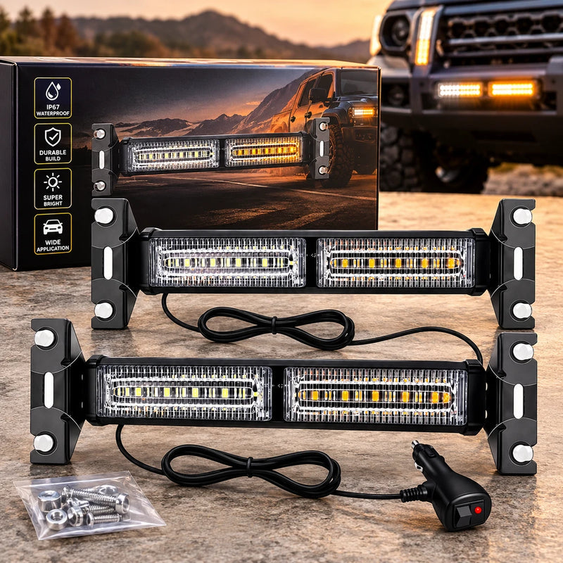 Suction-Mount LED Strobe Warning Light Bar