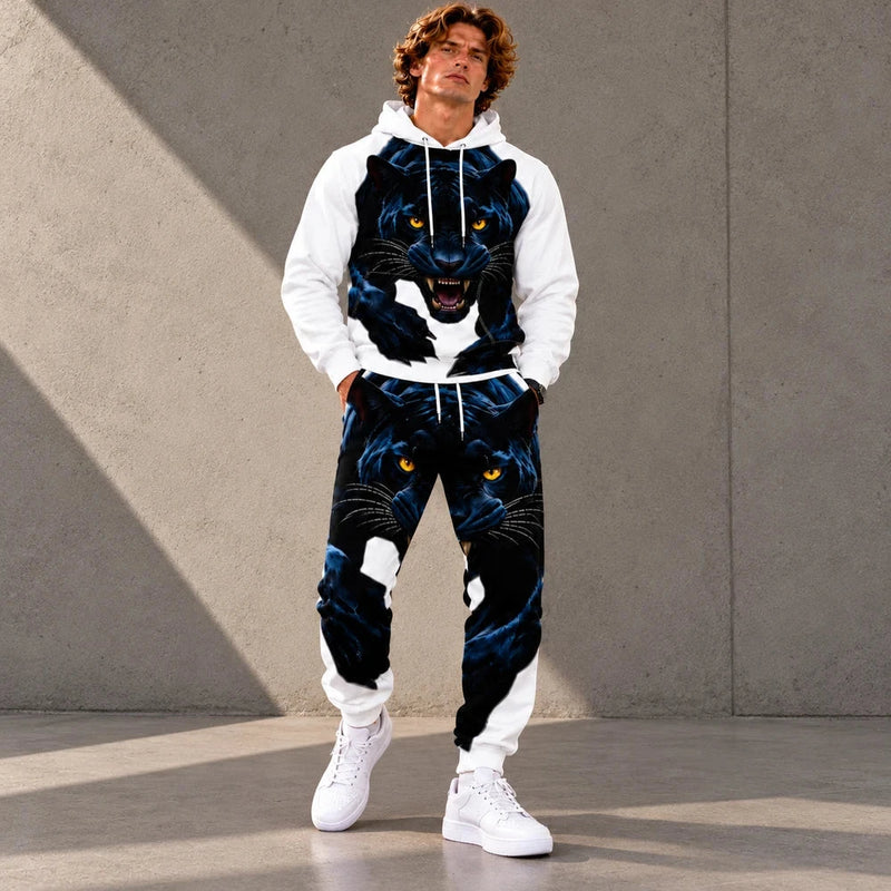 Tiger Graphic Hoodie Jogger Set