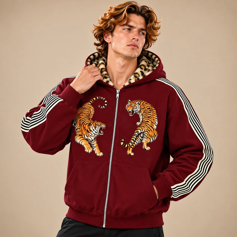Tiger Graphic Zip Hoodie