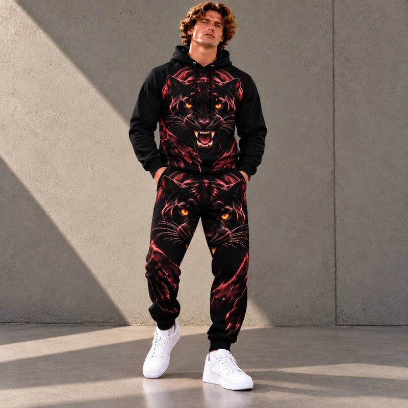 Tiger Graphic Hoodie Jogger Set