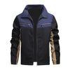 Color Block Stand Collar Jacket