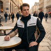 Color Block Stand Collar Jacket