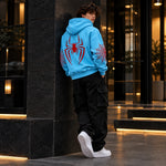 Spider-Print Casual Hoodie