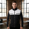 Color Block Stand Collar Jacket