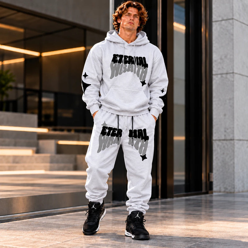 Graphic Hoodie And Jogger Tracksuit Set