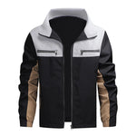 Color Block Stand Collar Jacket