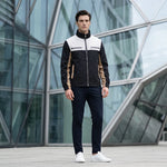 Color Block Stand Collar Jacket