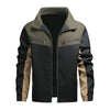 Color Block Stand Collar Jacket