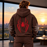 Spider-Print Casual Hoodie