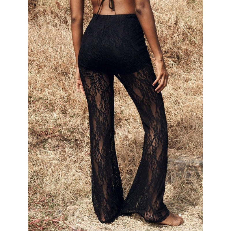 Lace Flare Highwaist Comfort Pants
